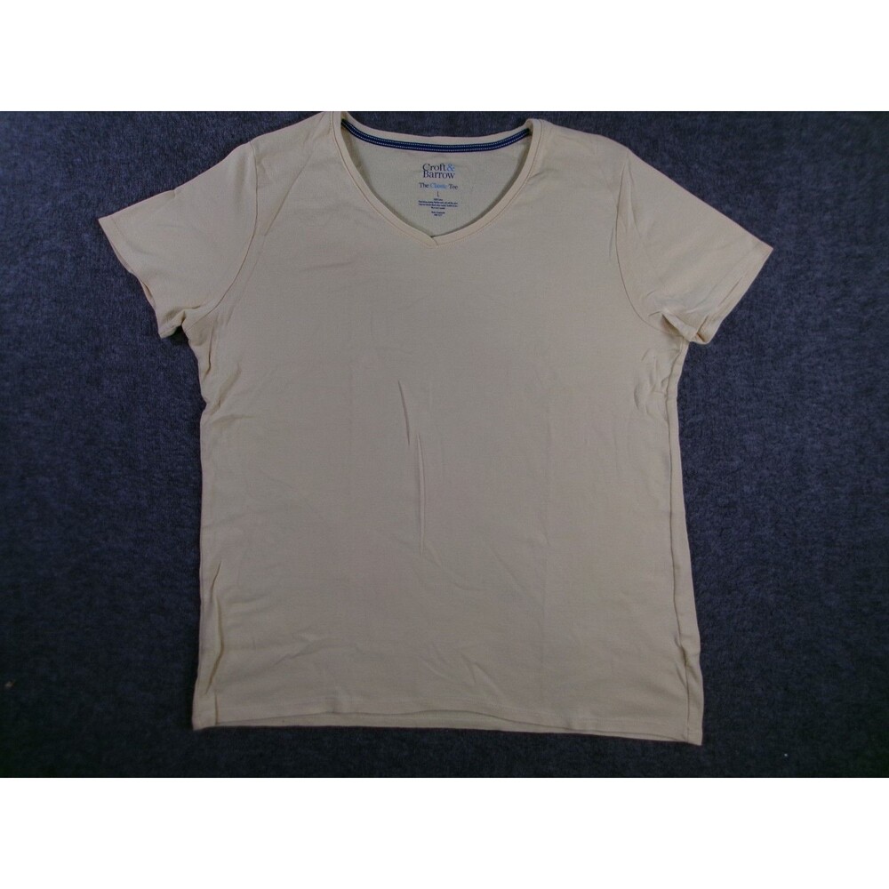Croft Barrow Top Women L Yellow Office Casual Work Base Layer Capsule Everyday